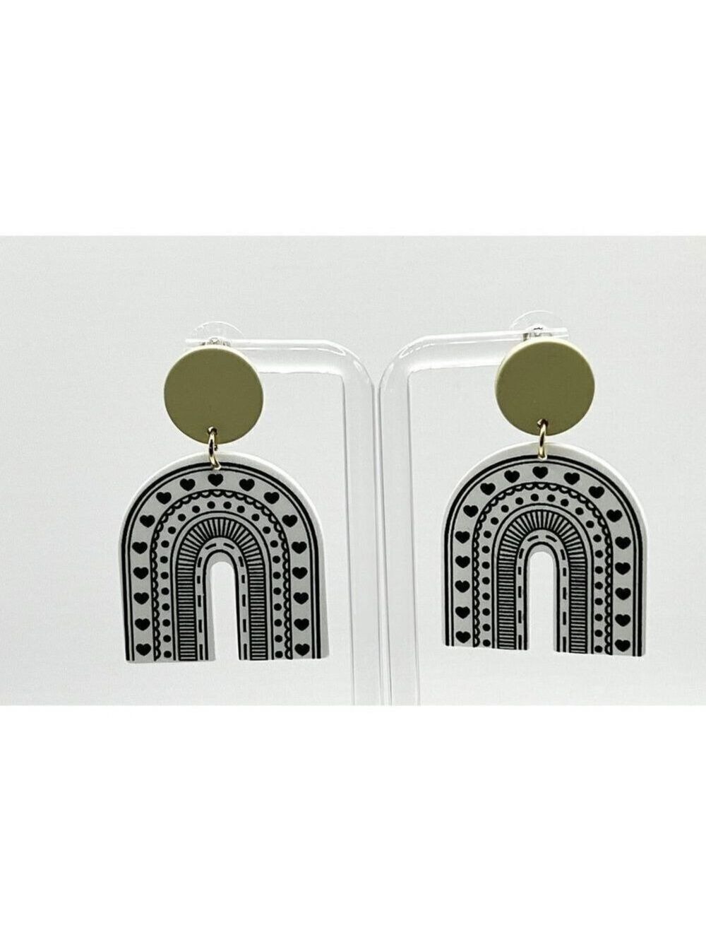 Boho Heart Pattern Geometric Drop Earrings